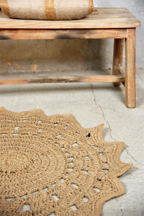 Okrúhly jutový koberec Natural 90 cm | Bella Rose