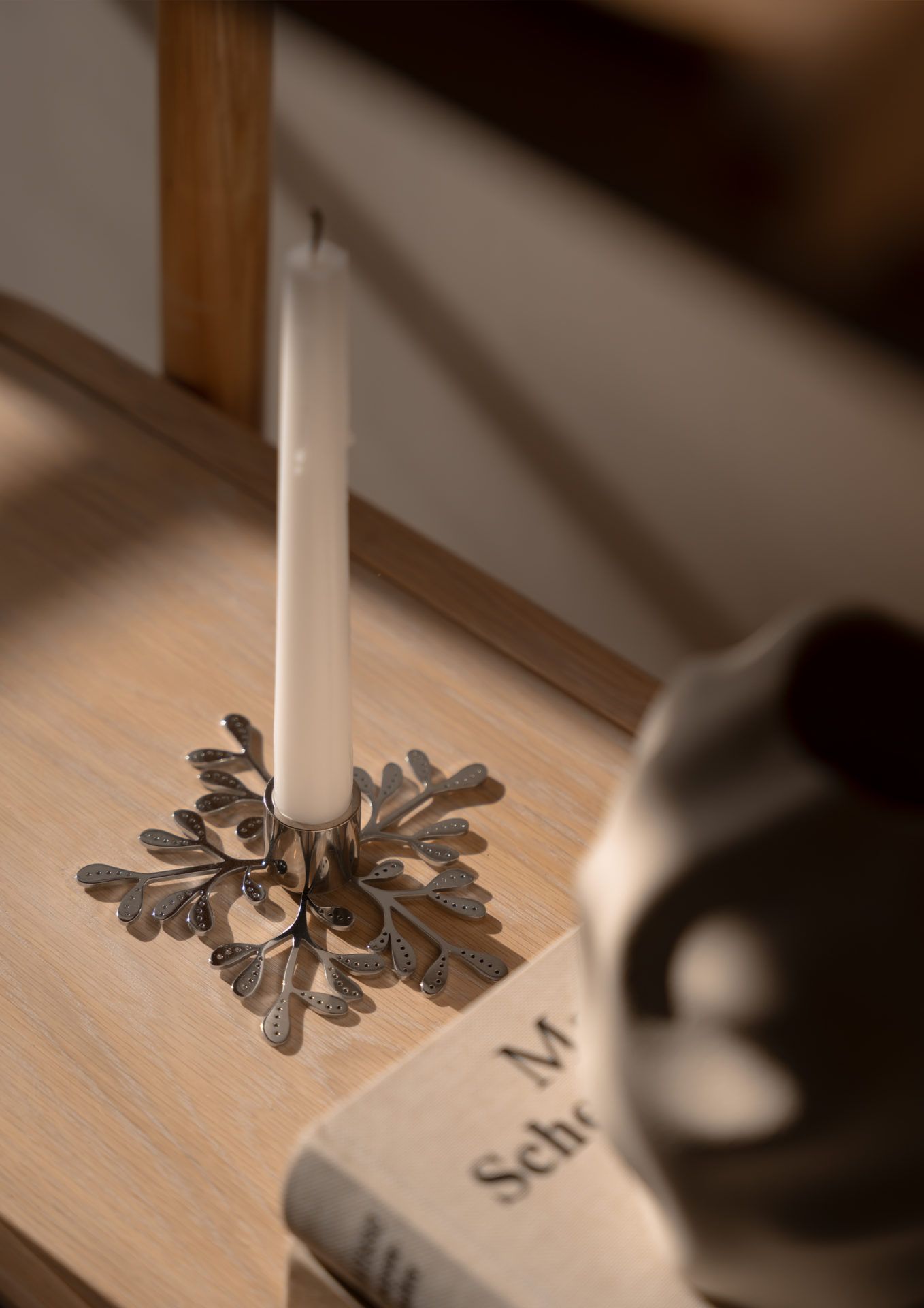 Vánoční svícen z nerezové oceli Mistletoe 13 cm | Bella Rose