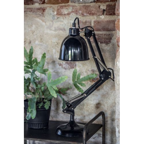 Celokovová stolní lampička v černé barvě | Bella Rose