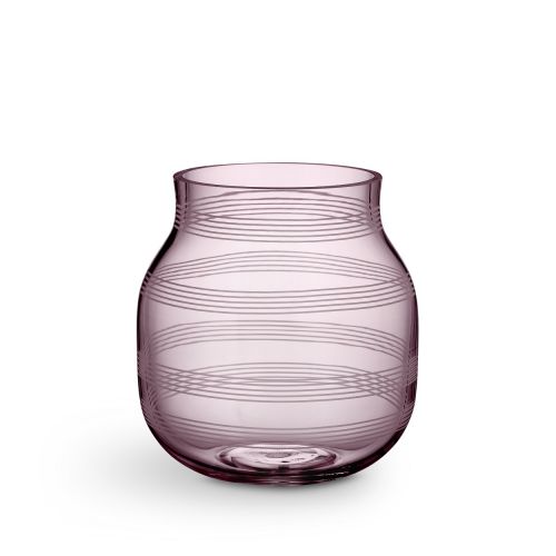 Skleněná váza Omaggio s pruhy v růžovo fialové barvě | Bella Rose