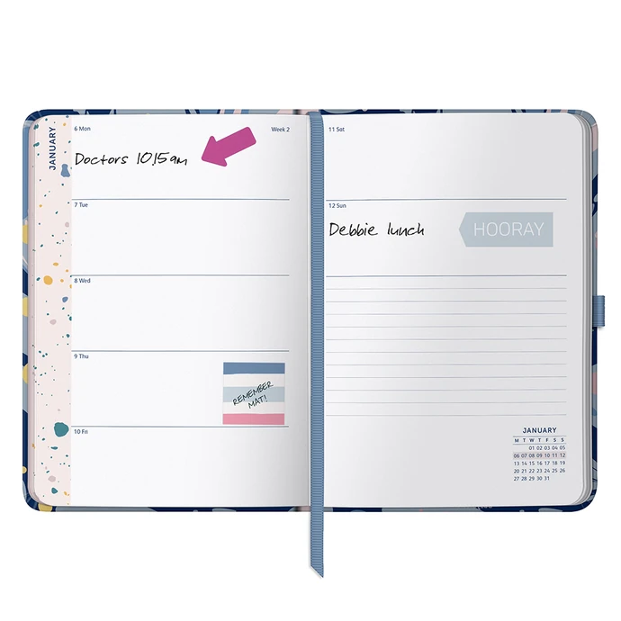 Týdenní diář Perfect Planner Navy Marble 2025