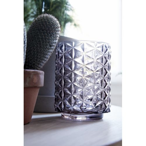 Nordic váza ze šedého skla s plastickým povrchem | Bella Rose