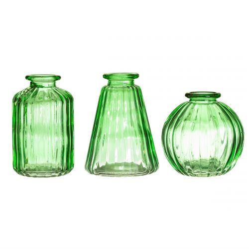 Sada skleněných váz Green Glass 3 ks | Bella Rose