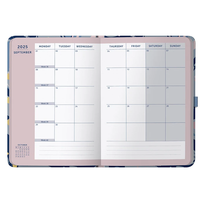 Týdenní diář Perfect Planner Navy Marble 2025