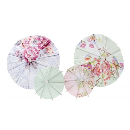 Romantické papírové deštníčky s květinami | Bella Rose