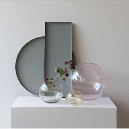 Kulatá skleněná váza Ball Glass Pink 25cm | Bella Rose