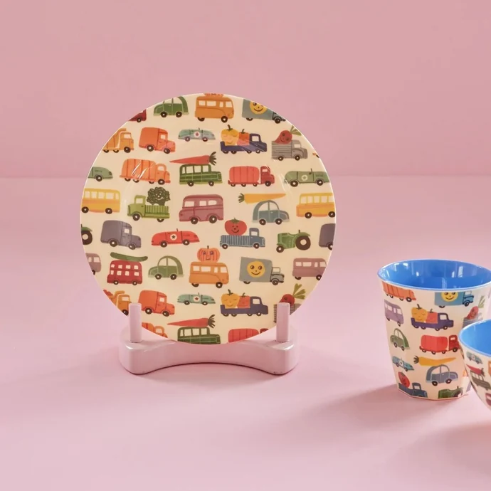 Dětský melaminový talíř Happy Cars 22 cm