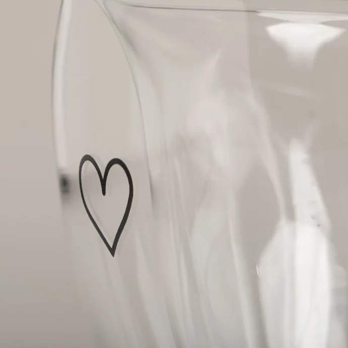 Skleněný hrnek Heart Double Glass