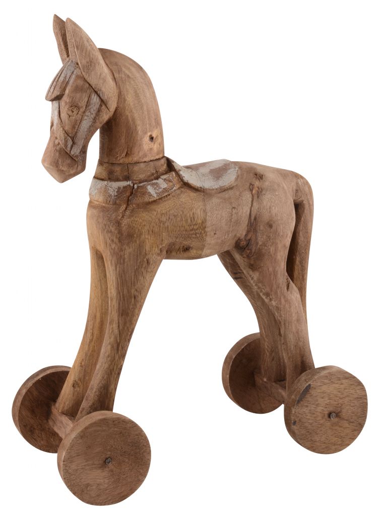 Dřevěný koník na kolečkách 35cm | Bella Rose