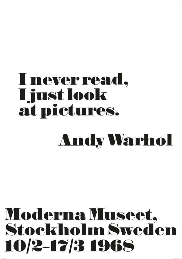 Plakát Andy Warhol - I never read | Bella Rose