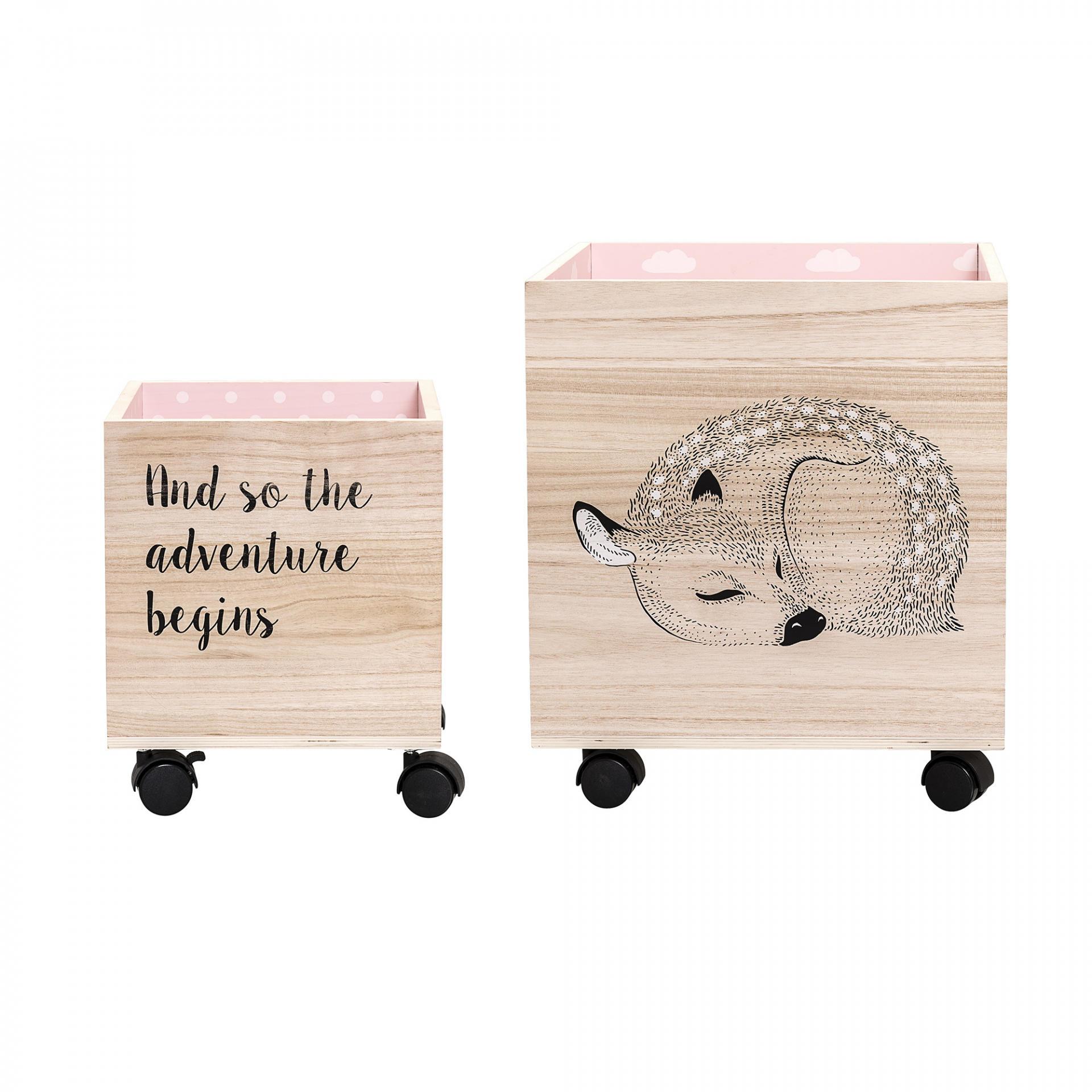 Dřevěný úložný box na kolečkách pro děti | Bella Rose