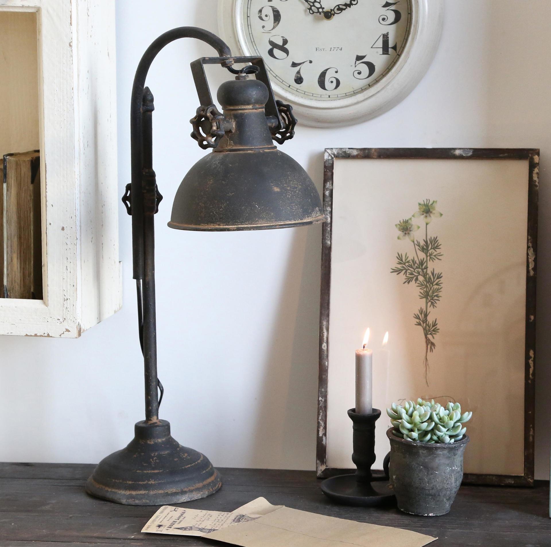 Stolní lampa Factory Antique Black 53cm | Bella Rose