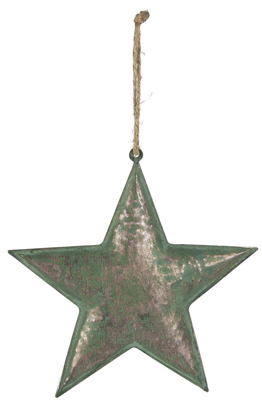 Kovová závěsná hvězda Army Green 21 cm | Bella Rose