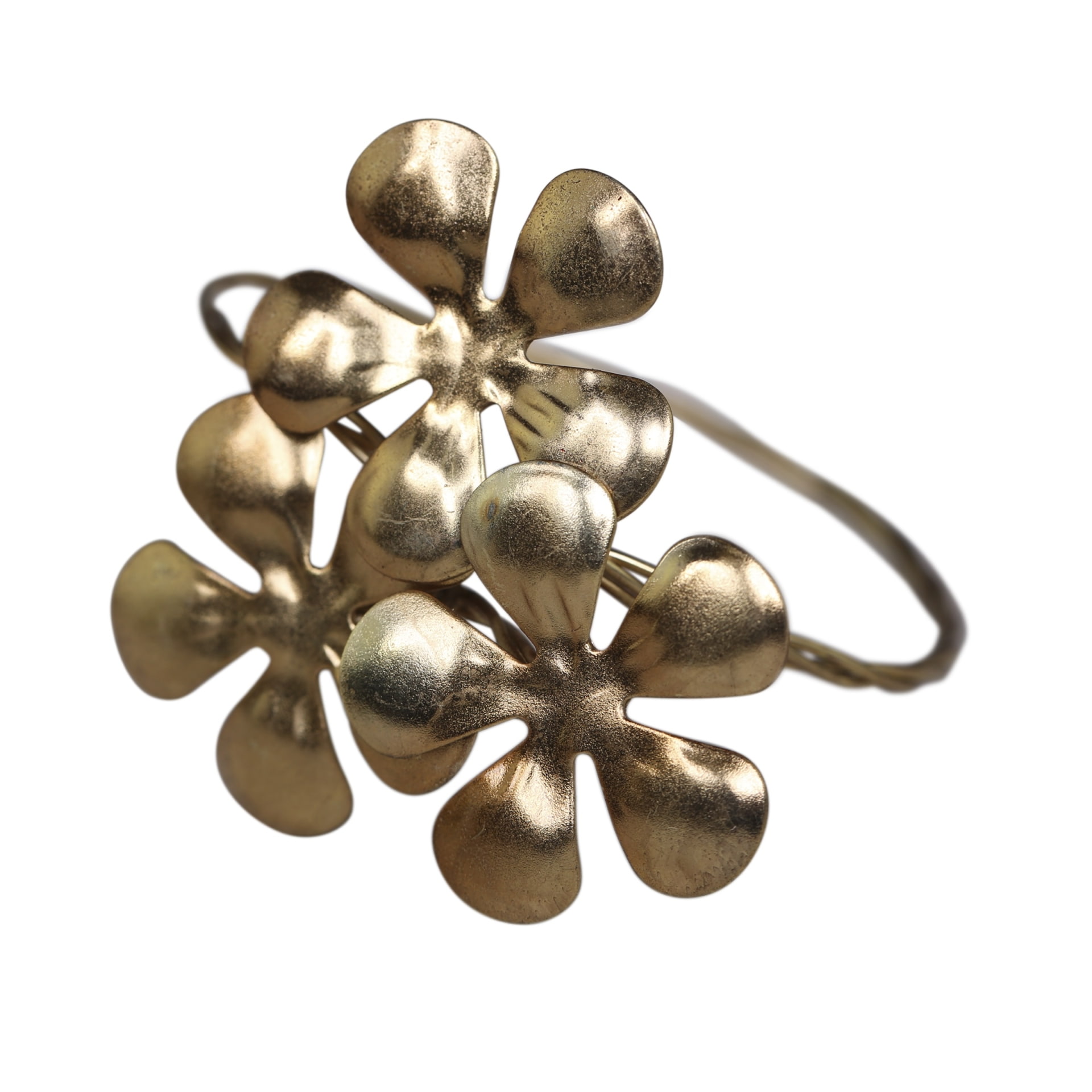 Kovový kroužek na ubrousky Brass Flowers | Bella Rose