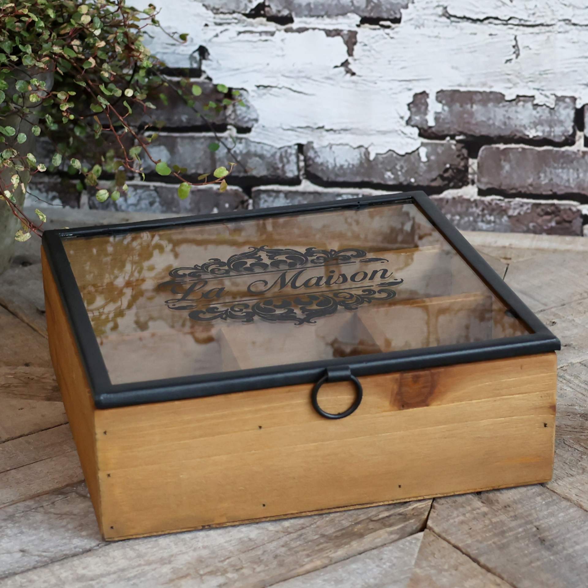 Dřevěný úložný box s přihrádkami La Maison | Bella Rose