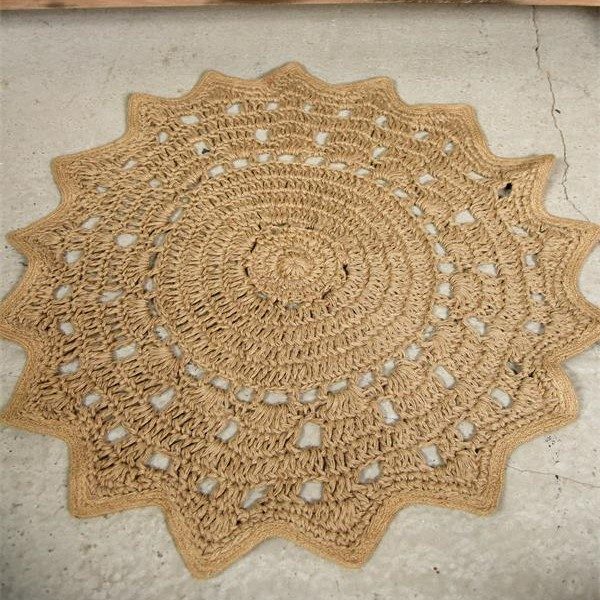 Kulatý jutový koberec Natural 90 cm | Bella Rose