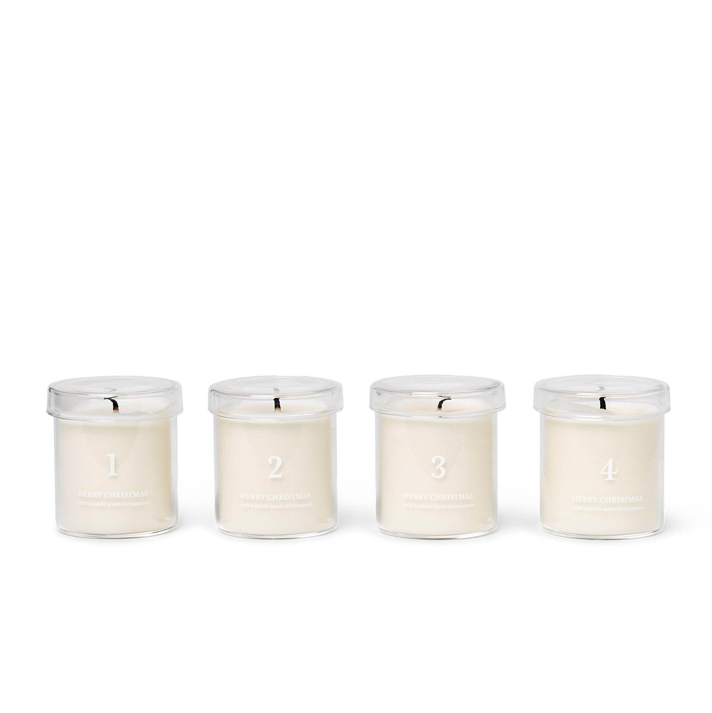 Vonné adventné sviečky v skle White - set 4 ks | Bella Rose