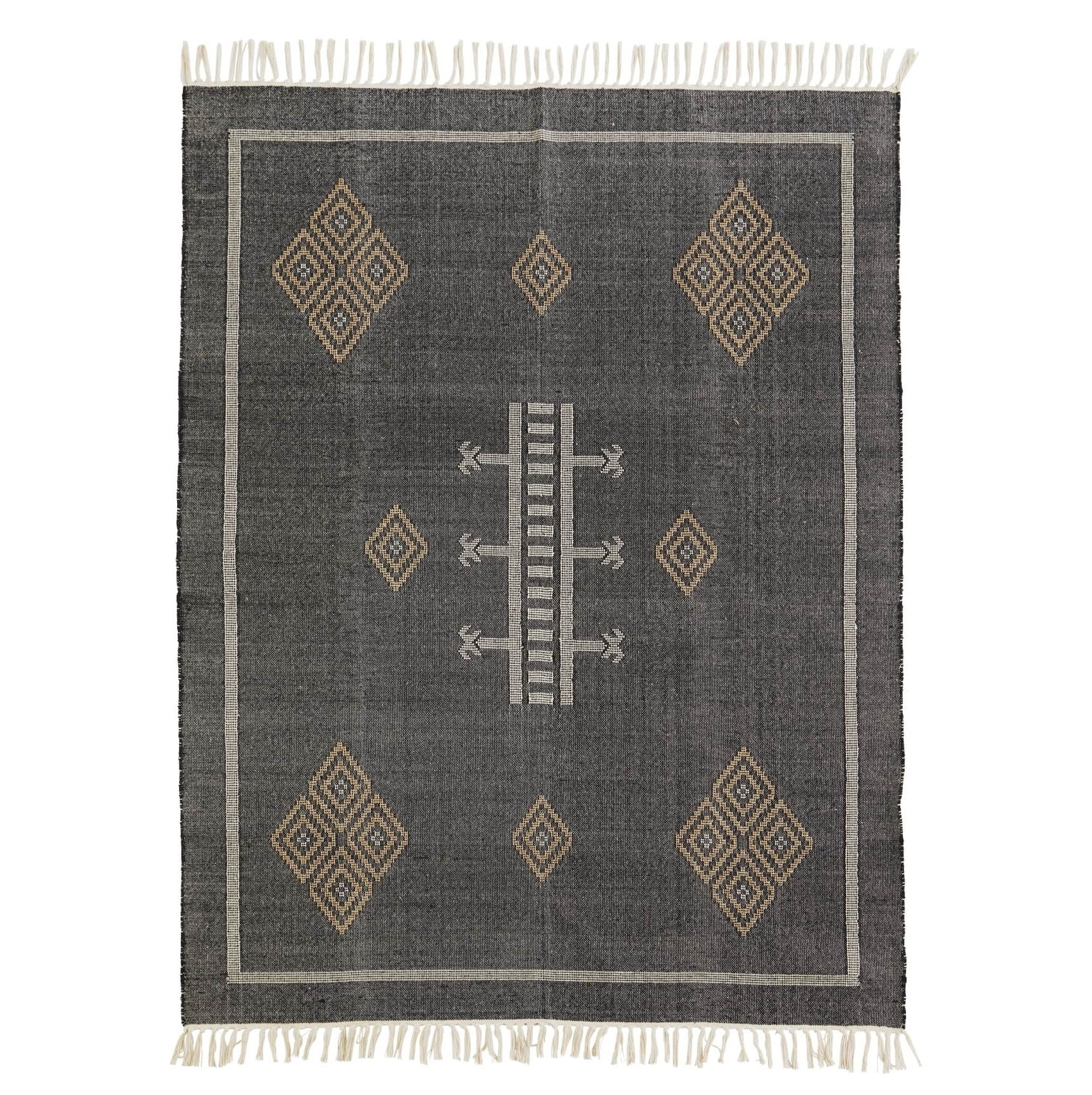 Bavlněný koberec Black/Indian Tan 120×180cm | Bella Rose