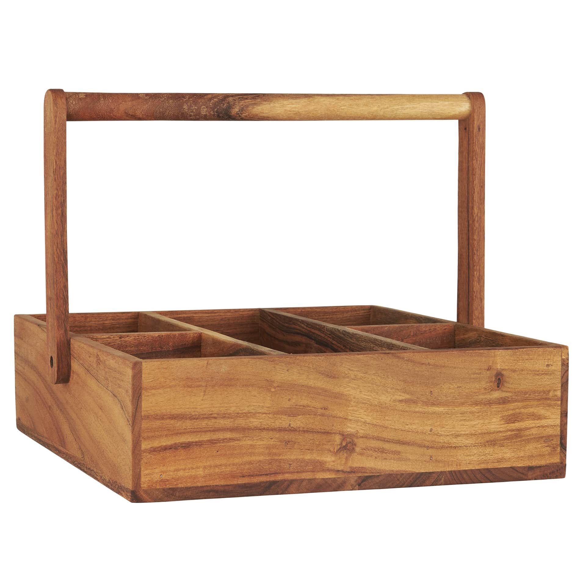 Dřevěný box s přihrádkami Acacia Wood | Bella Rose