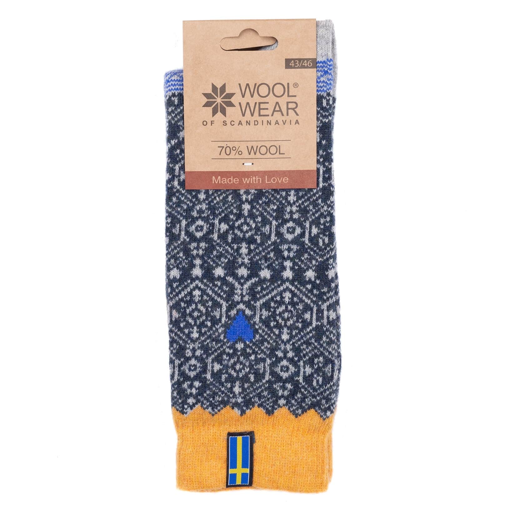 Vlněné ponožky Blue/Orange no. 45 | Bella Rose