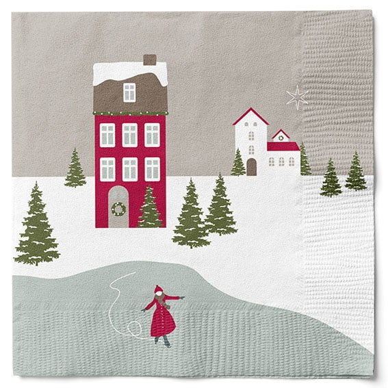 Vánoční papírové ubrousky Winter City - 20 ks | Bella Rose