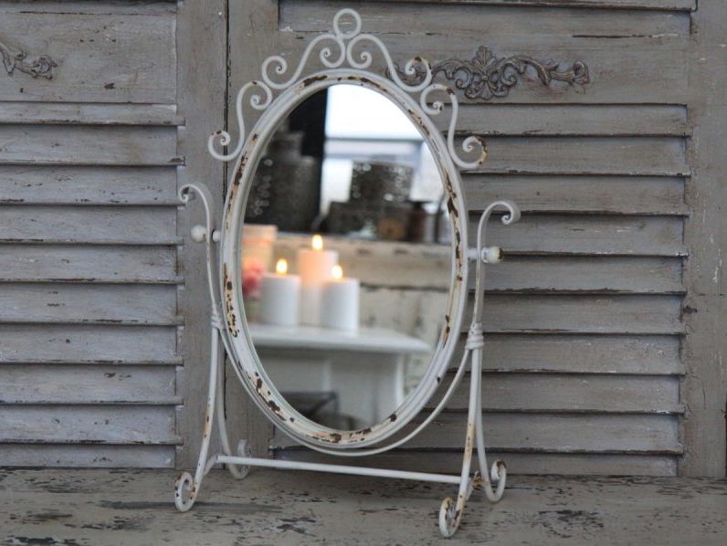 Stolné zrkadlo Antic white | Bella Rose