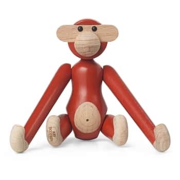 Dřevěná opička Monkey Mini Vintage Red 9,5 cm