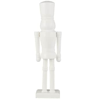 Dřevěná soška Nutcracker Rounded Feet White 30 cm