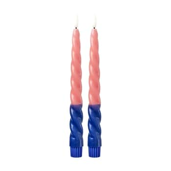 LED svíčka Twisted Coral – set 2 ks