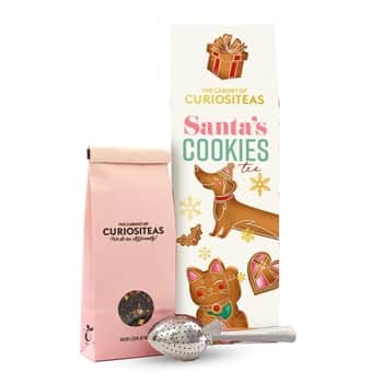 Vánoční černý čaj s příchutí perníčků Santa's Cookies 70 g + sítko