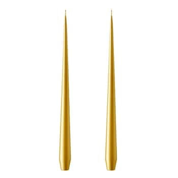 Svíčka Taper 32 cm – 90 Gold Metallic – set 2 ks